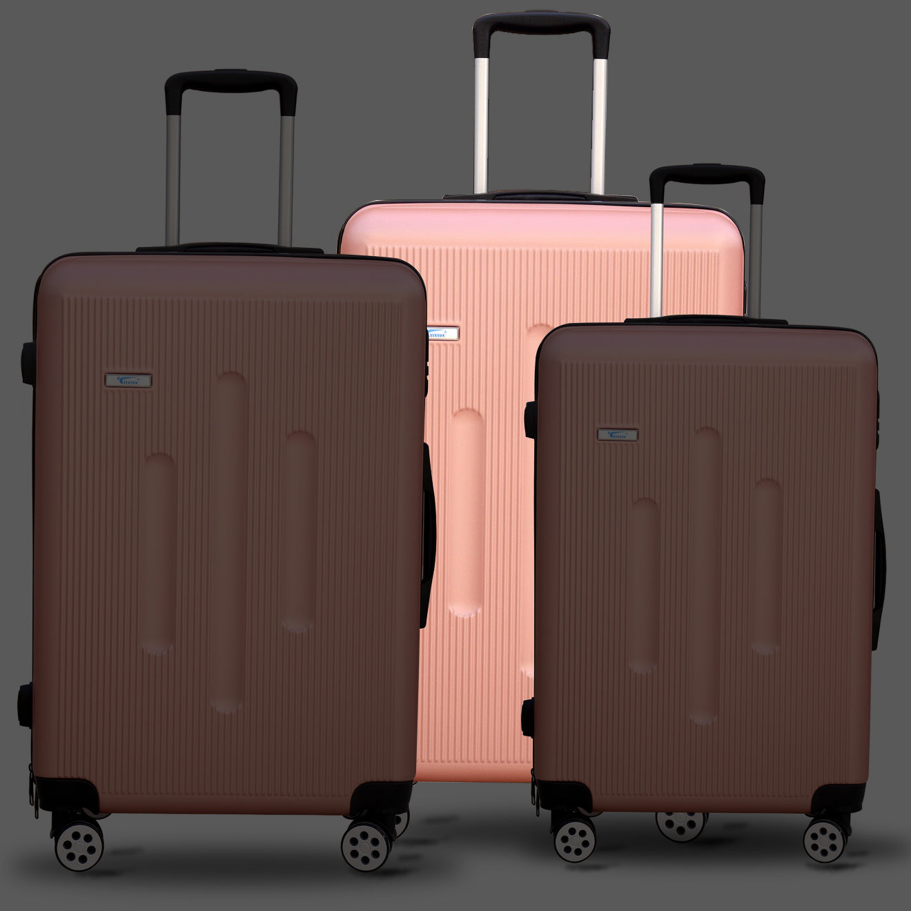 4 Wheel ABS Rose Gold Dot Luggage | Yinton Dot Rose Gold - YXLGAB4WRG