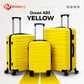 3 Pcs Set 22"24"28" Ocean ABS yellow Lightweight Luggage | Hard Case Trolley Bag zaappy uae