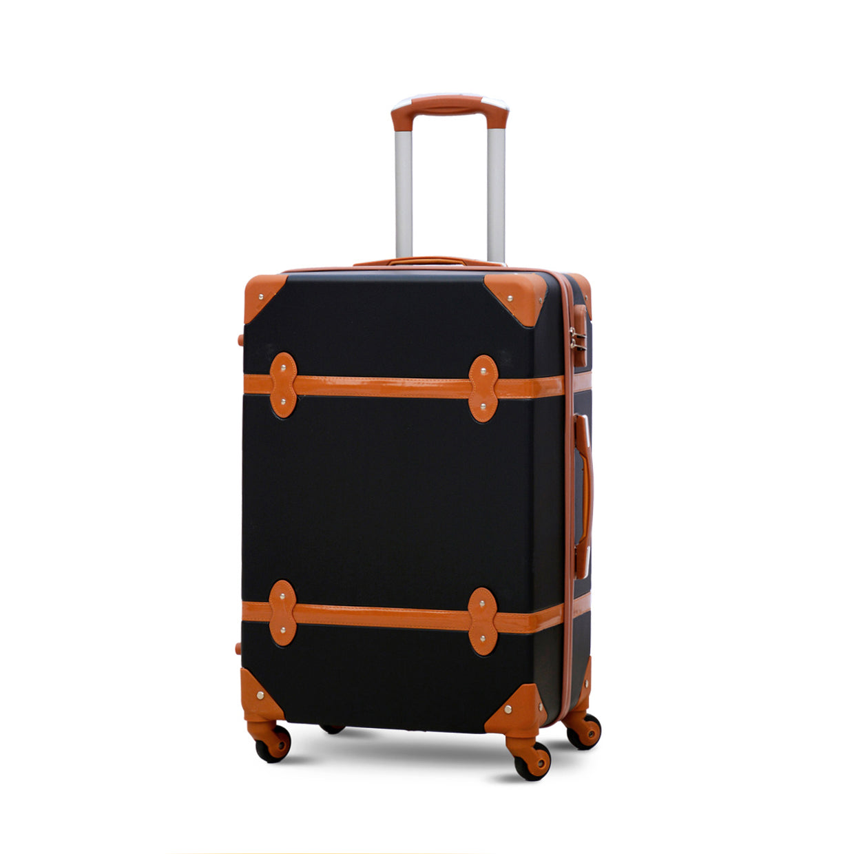  Lightweight ABS Luggage | Corner Guard Black and Brown Zaappy