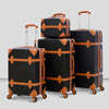 4 Pcs Set 7” 20” 24” 28 inches Lightweight ABS Luggage Bag | Corner Guard Black and Brown