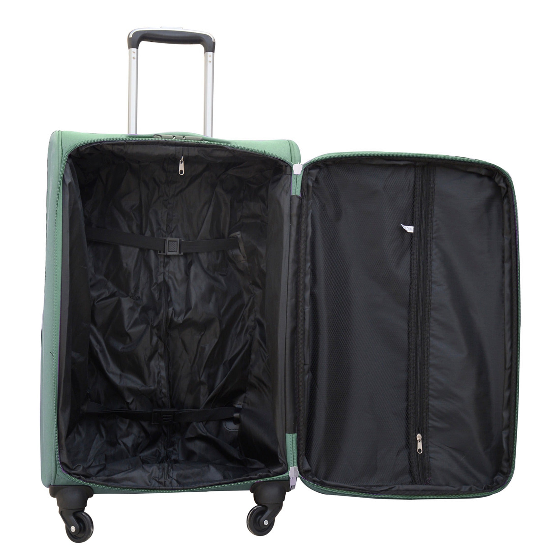 Soft Material Luggage | Soft Shell | Lightweight | 10 Kg - 20 Inches 4 Wheels | 2 Years Warranty | Jian 4 Wheel Green