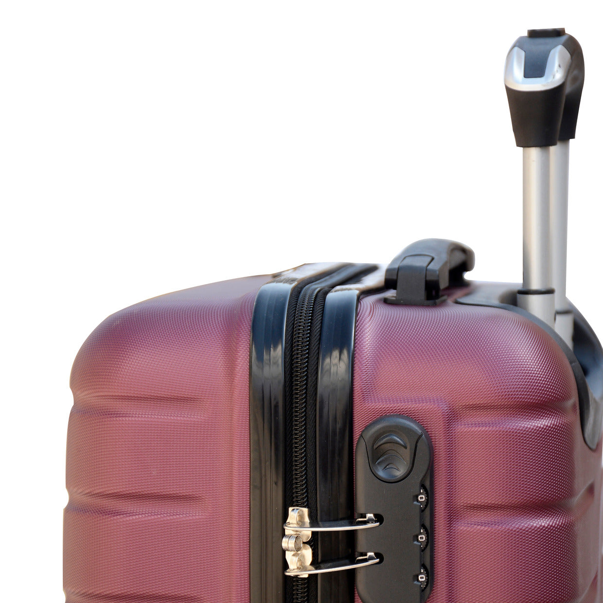 3 Pcs Full Set Maroon Colour Four Wheel Prosperity Lightweight ABS Luggage zaappy uae