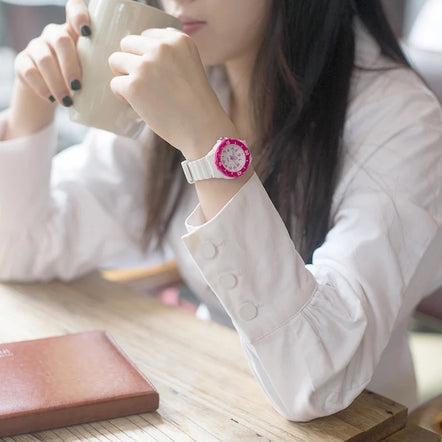 Casio Analog Watch Rose & White For Women | LRW-200H-4B