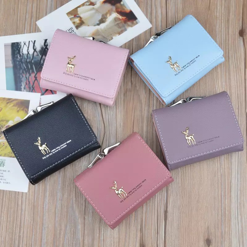 Card Holder Short Deer Wallet | Mini Clutch Purse For Women