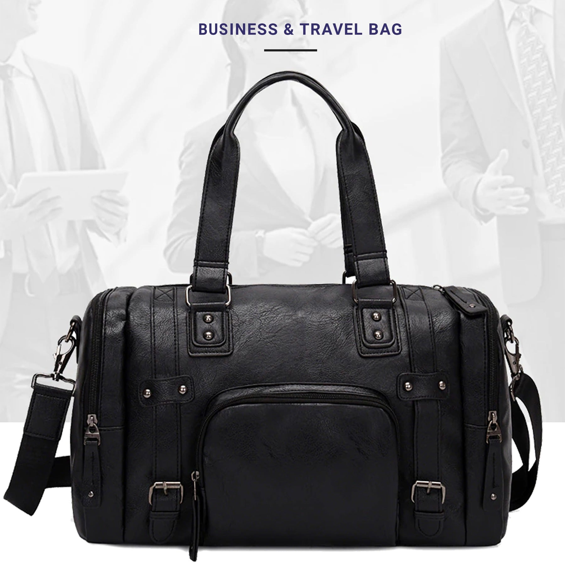 Luxury Men Durable Zipper Luggage Bag | LL PU Leather Travel Duffle Bag Zaappy