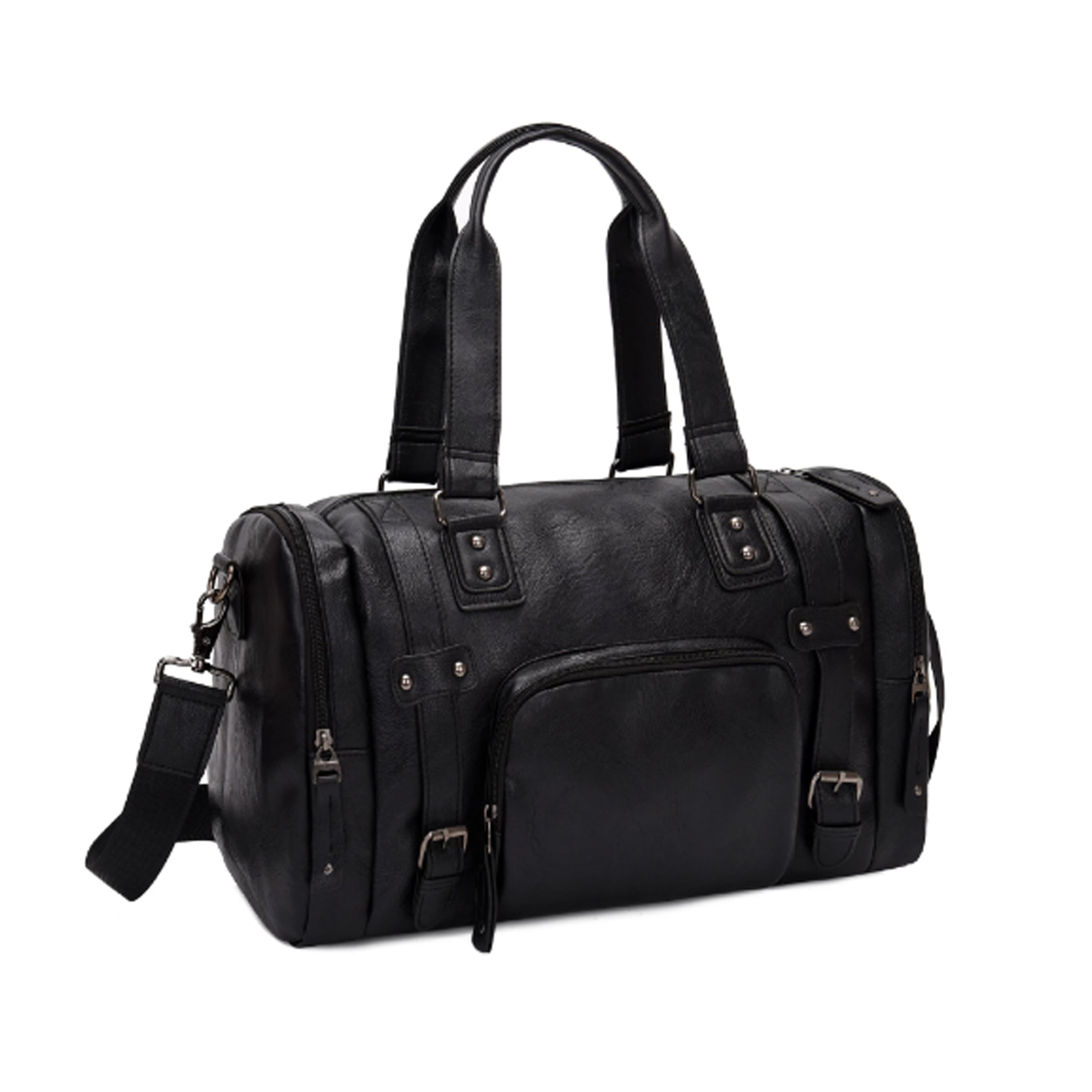 Luxury Men Durable Zipper Luggage Bag | LL PU Travel Duffle Leather Bag