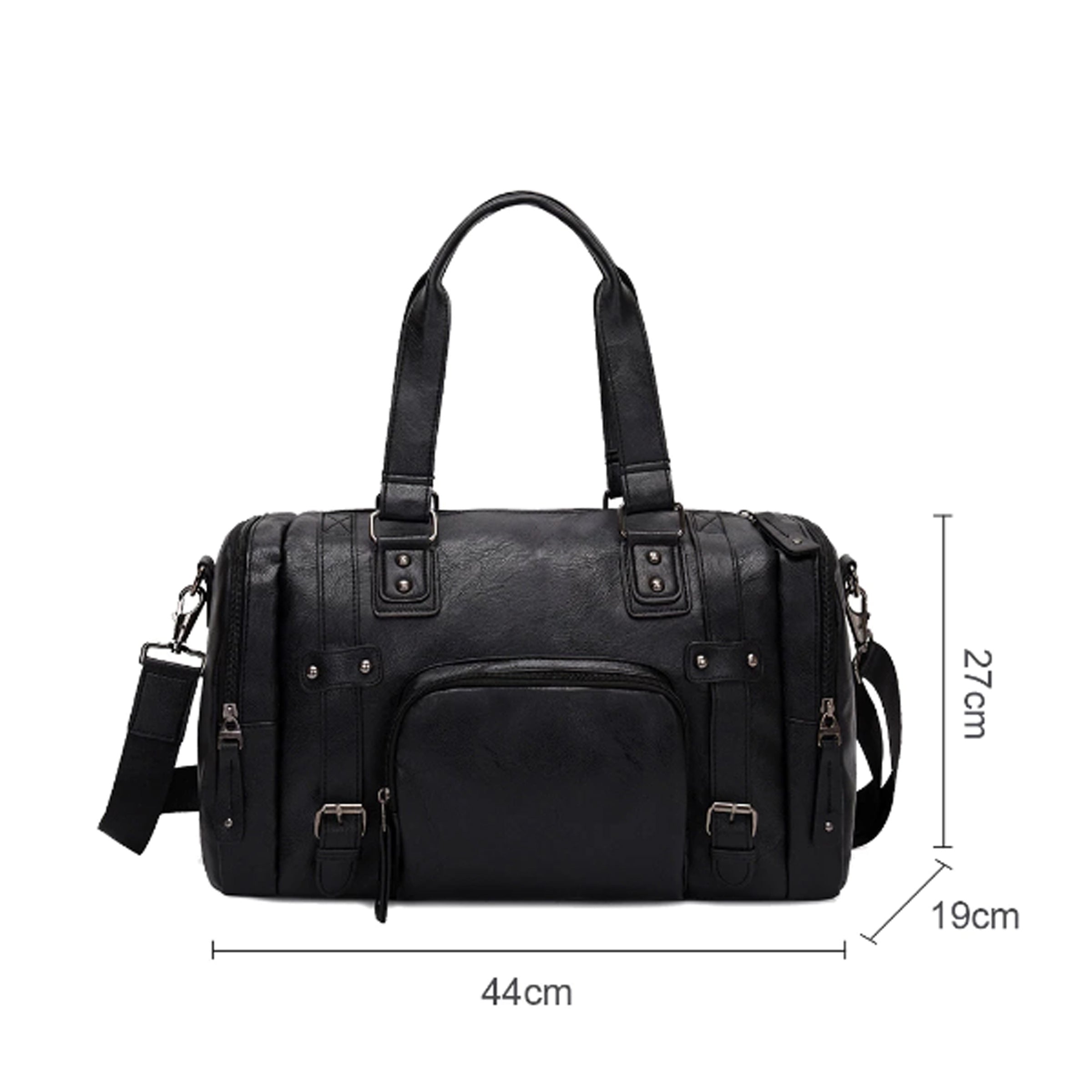 Luxury Men Durable Zipper Luggage Bag | LL PU Travel Duffle Leather Bag