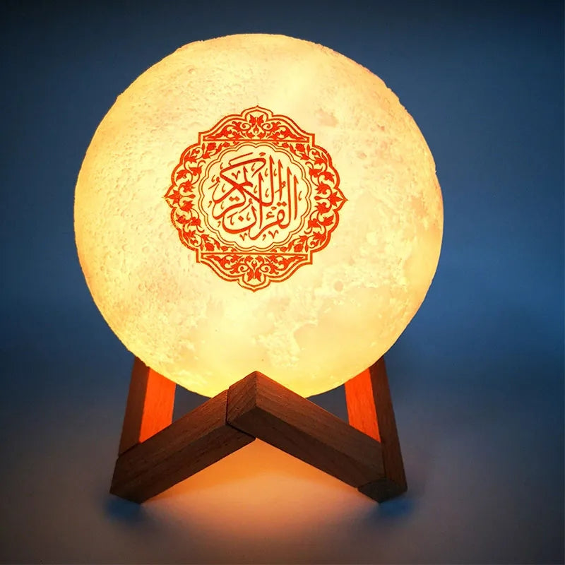 Wireless 3D Moon Touch Bluetooth Night Light Quran Speaker Lamp