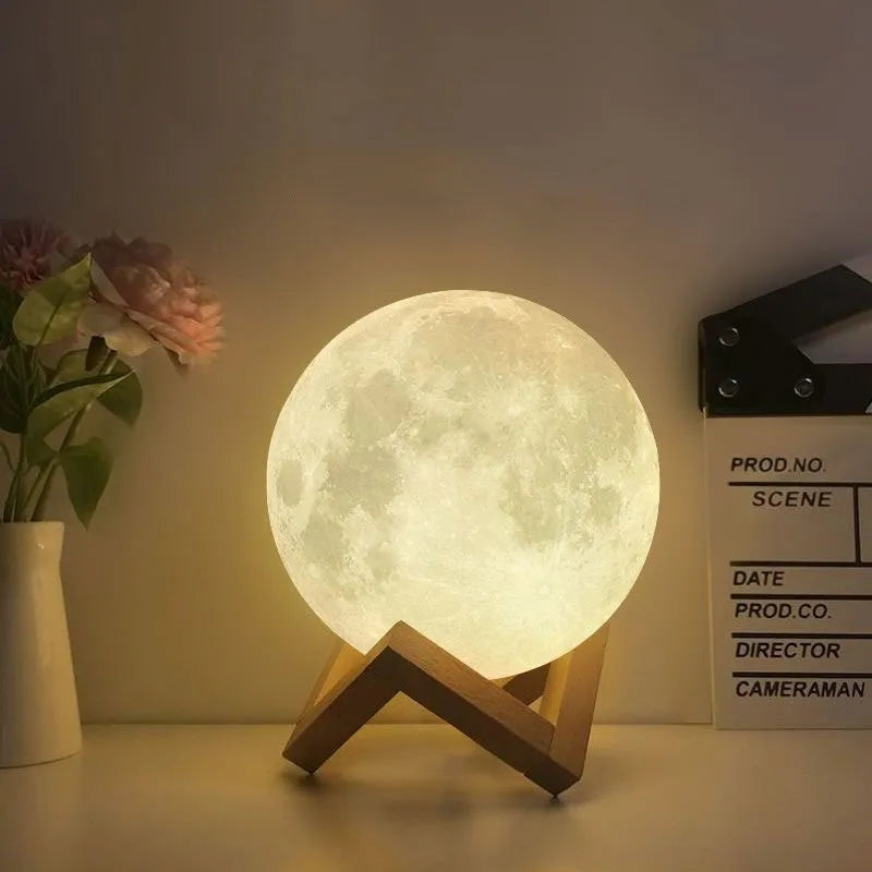 Wireless 3D Moon Touch Bluetooth Night Light Quran Speaker Lamp