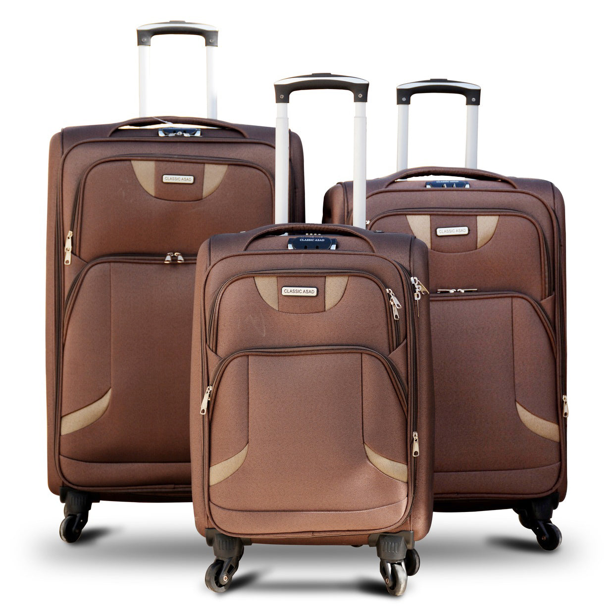New ACE Best Coffee 4 Wheels Soft Material Lightweight Luggage | 4 Pcs Set 20” 24” 28"32 Inches