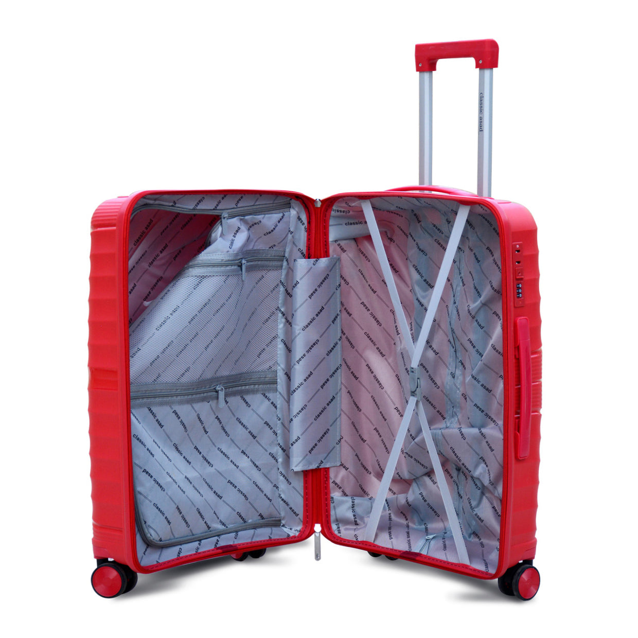 Lightweight PP Luggage Bag | 3 Pcs Set 20” 24” 28 inches | ASD PP Red