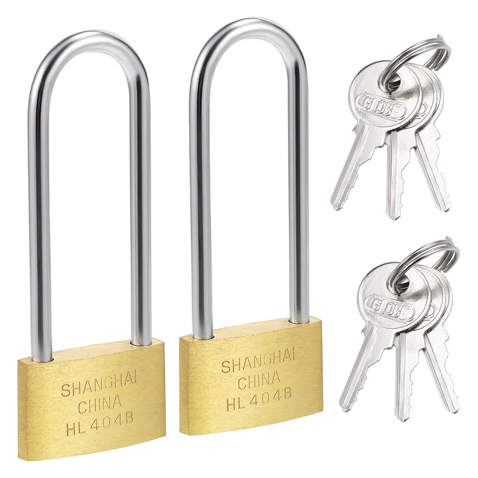 Uxcell Brass Padlock | 40mm Wide Brushed Finish Long Harden Shackle Zaappy