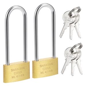 Brass Padlock | 25mm Wide Brushed Finish Long Harden Shackle