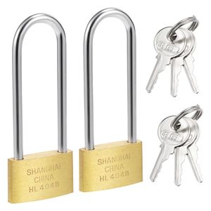 Uxcell Brass Padlock | 40mm Wide Brushed Finish Long Harden Shackle