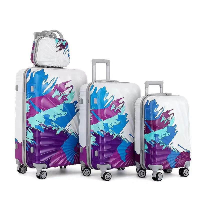 PK Print Blue 4 Pcs SET LUGGAGE