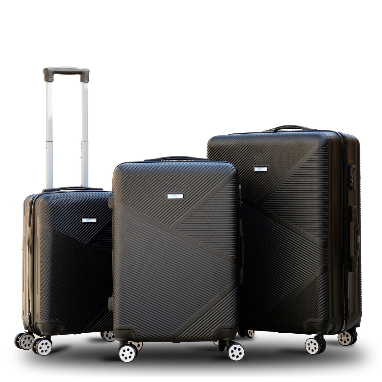 Black 4 Wheel ABS Luggage Yinton Cross Line | Carry On Baggage