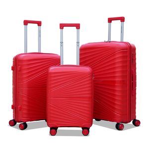 Lightweight PP Luggage | hard case trolley bag | 3 Pcs set 20” 24” 28 inches | ASD PP Red | 3 years warranty | ADLGPP4WRD