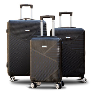 Black 4 Wheel ABS Luggage Yinton Cross Line | Carry On Baggage