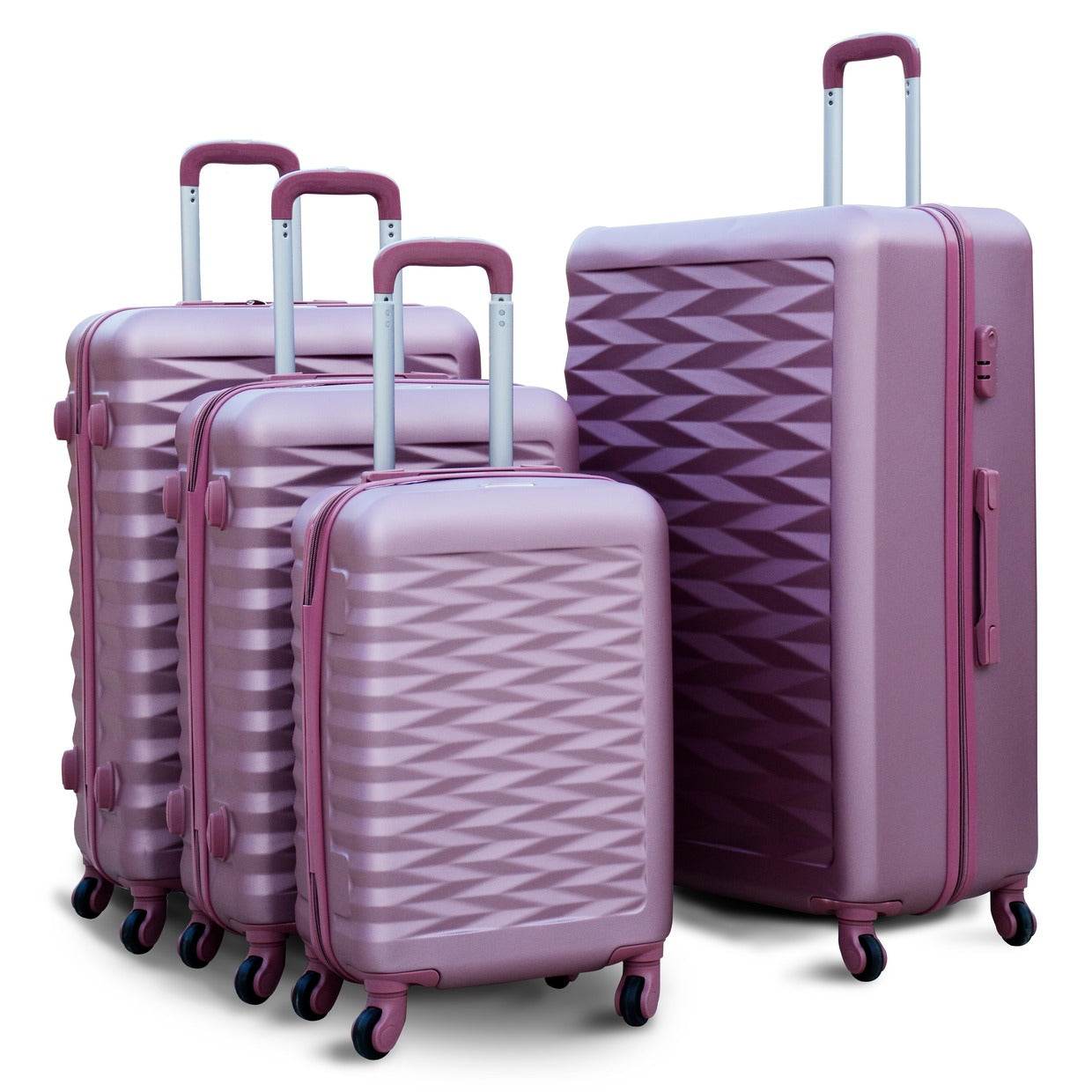 4 Pcs Set 20"24"28"32 Inches Lightweight ABS Rose Gold Luggage | Hard Case Trolley Bag | 2 Years Warranty