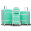 4 Pcs Set 7” 20” 24” 28 Inches Corner Guard Green Lightweight ABS Luggage Bag With Spinner Wheel