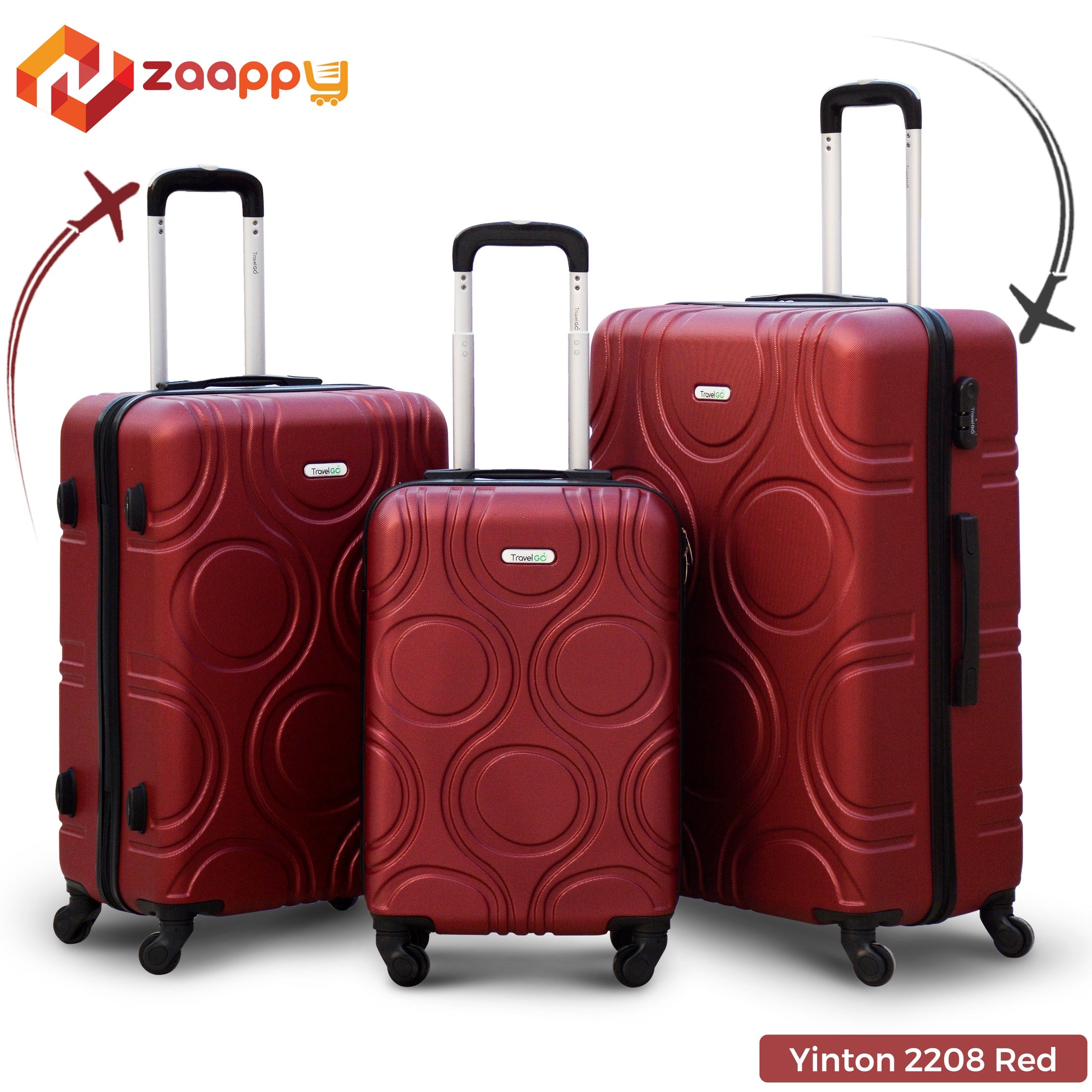 Lightweight ABS Luggage | Hard Case Trolley Bag | 3 Pcs Set 20” 24” 28 Inches | 2 Years Warranty | Yinton 2208 Silver