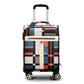 4 Piece Full Set 7" 20" 24" 28 Inches PU Check Type Luggage Lightweight Soft Material Trolley Bag with Spinner wheel Zaappy.com