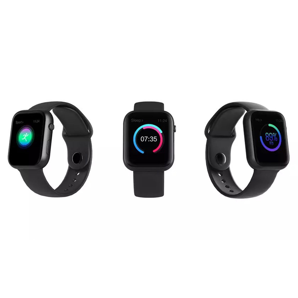 Smart Watch Men Sports | Wired Charger Type | Black and White Strap Included