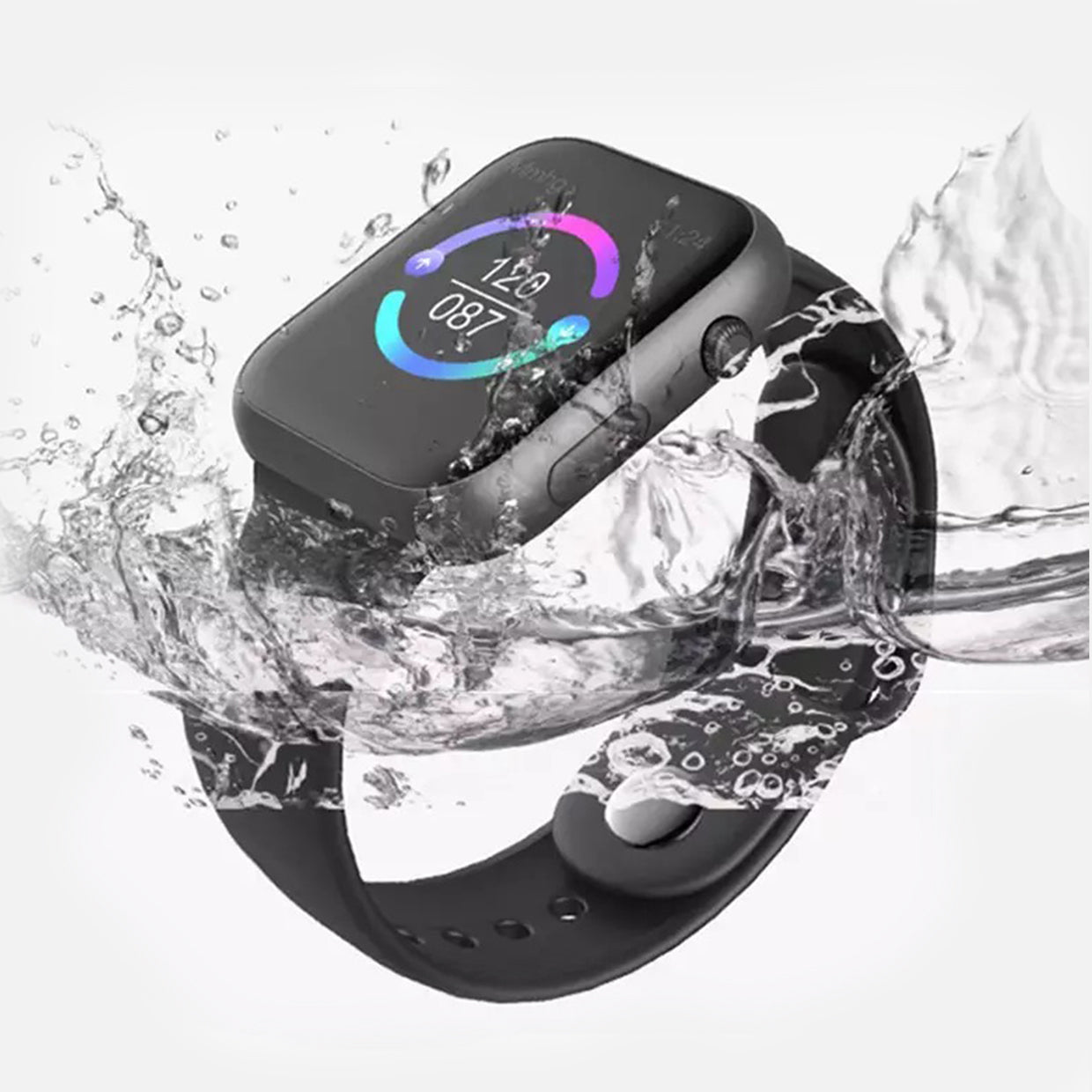 Smart Watch Men Sports | Wired Charger Type | Black and White Strap Included