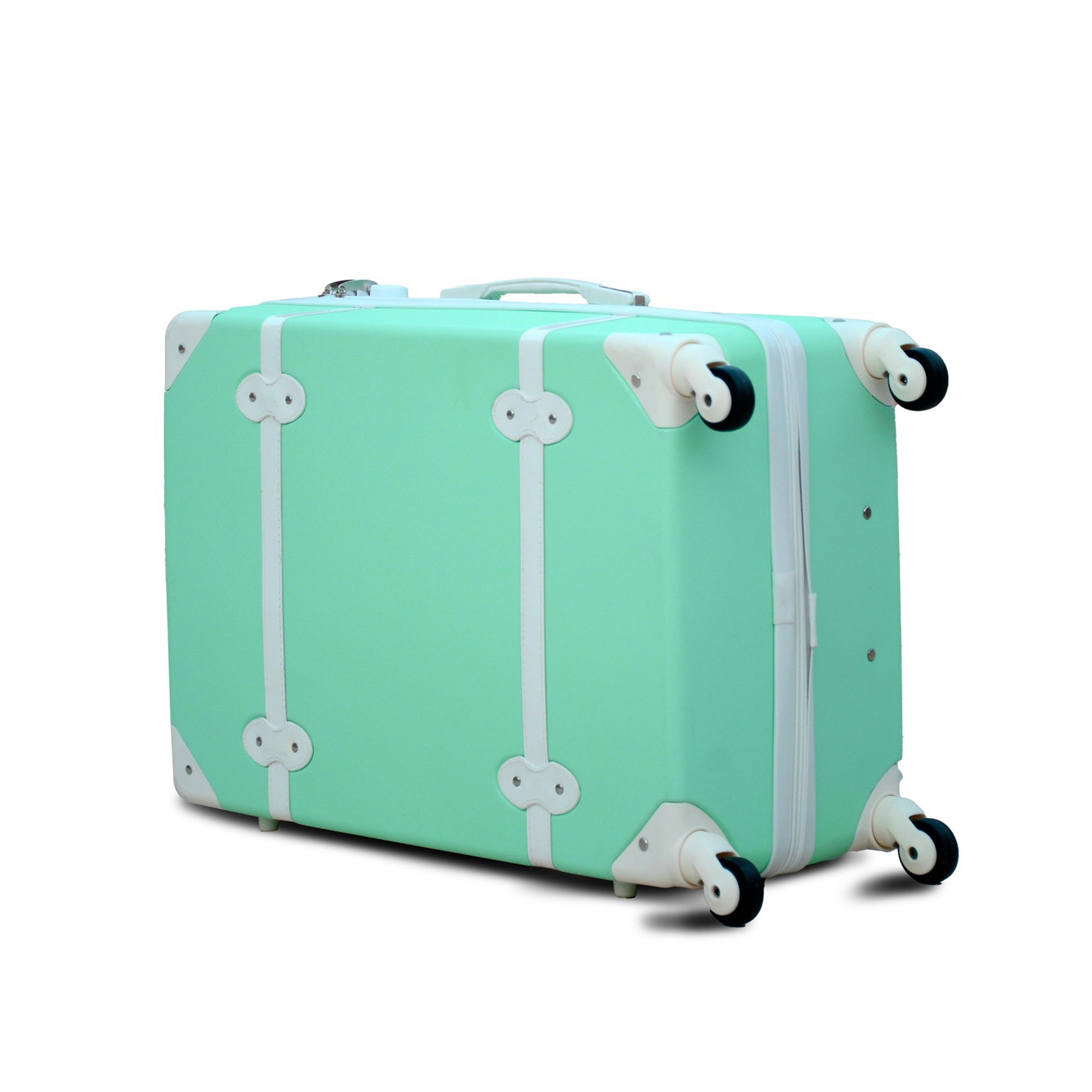 4 Pcs Set 7” 20” 24” 28 Inches Corner Guard Green Lightweight ABS Luggage Bag With Spinner Wheel