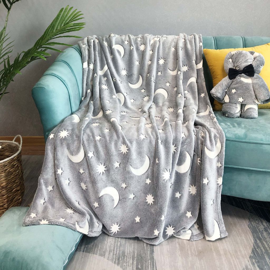Glow in Dark Luminous Flannel Blanket For Kids | Feather Touch Magic Blanket Zaappy
