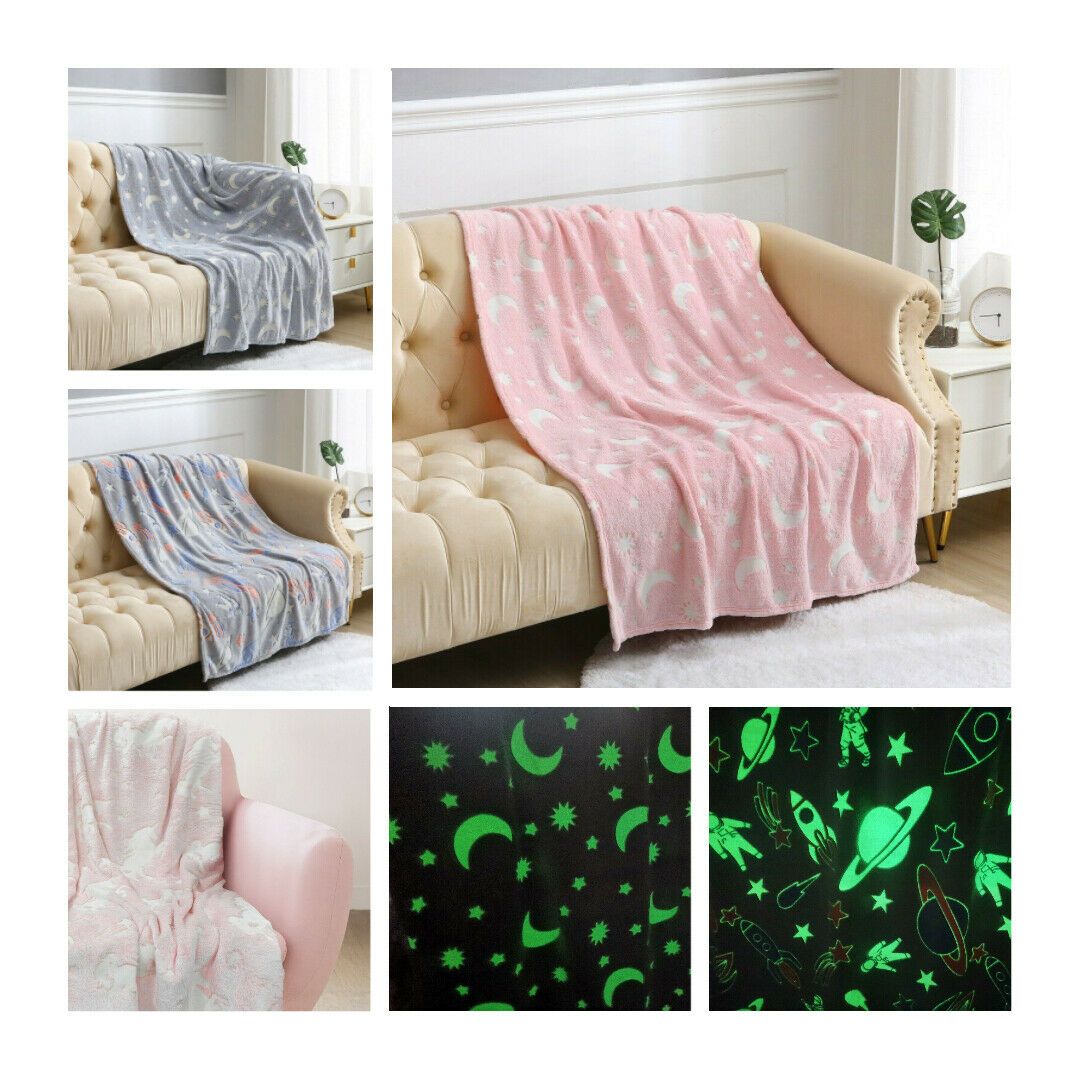 Glow in Dark Luminous Flannel Blanket For Kids | Feather Touch Magic Blanket Zaappy
