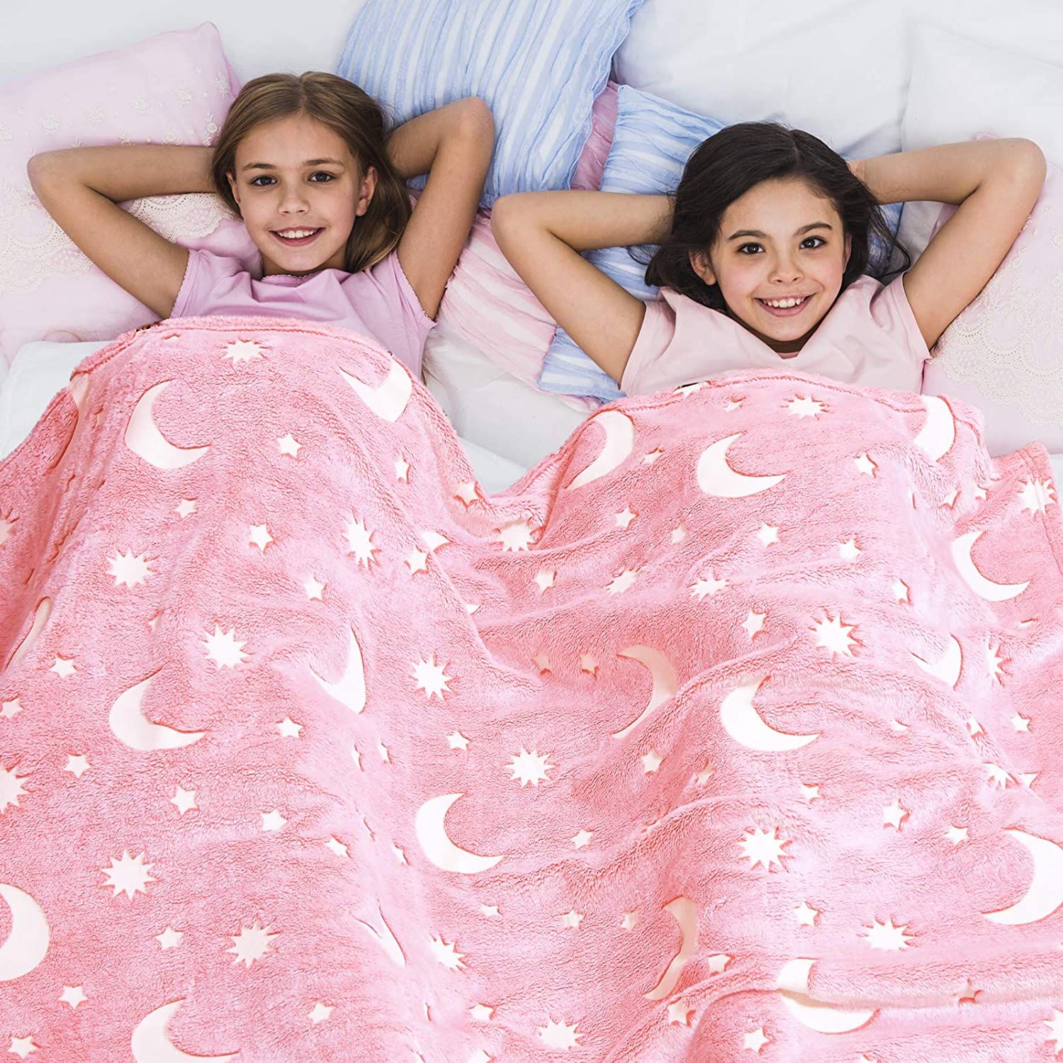 Glow in Dark Luminous Flannel Blanket For Kids | Feather Touch Magic Blanket | Double