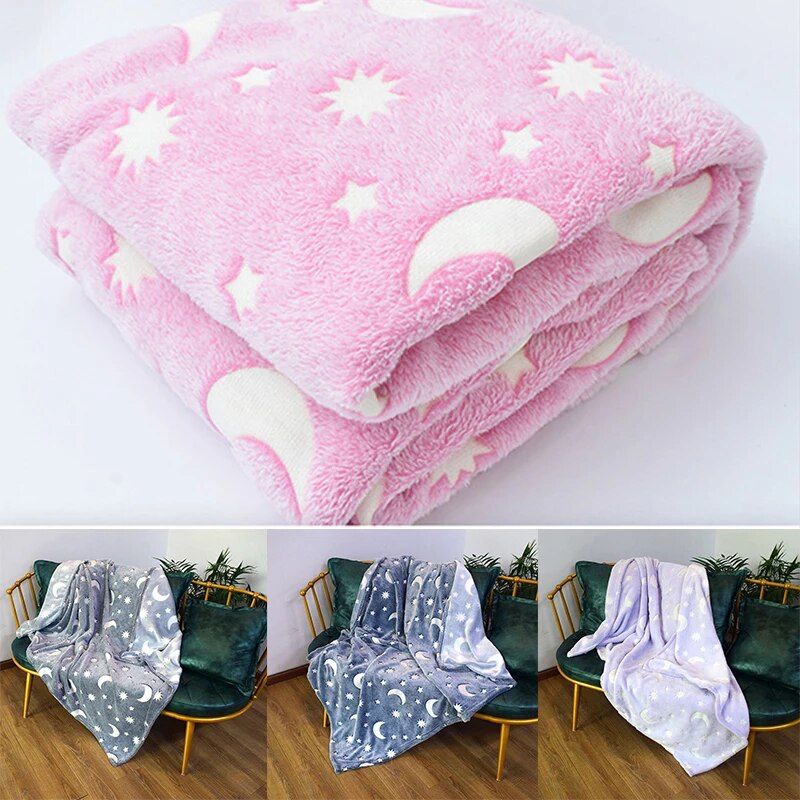 Glow in Dark Luminous Flannel Blanket For Kids | Feather Touch Magic Blanket Zaappy