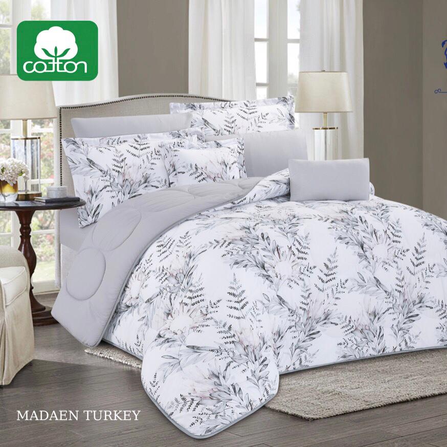 Turkey Antalia-02 Karolina 10 Piece Comforter Bedding with sheet and Decorative Pillow Shams Zaappy
