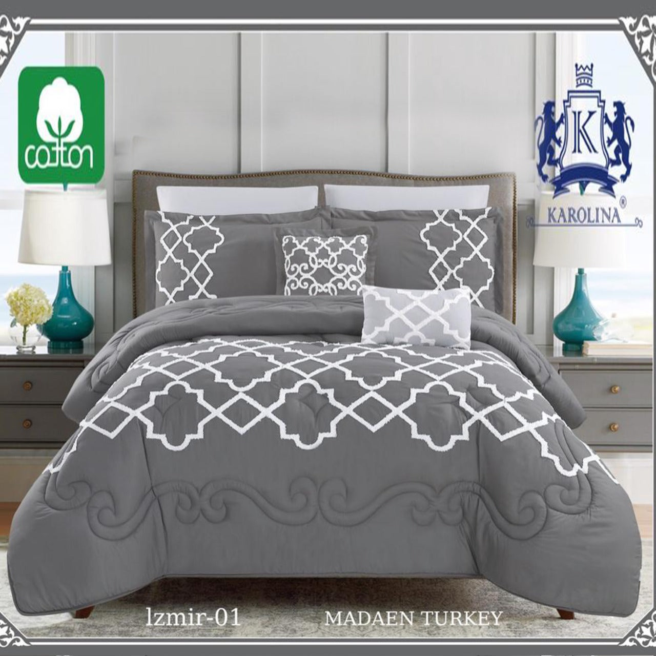 10 Piece Comforter Bedding With Sheet and Decorative Pillow Shams | Made in Turkey Izmir - 01