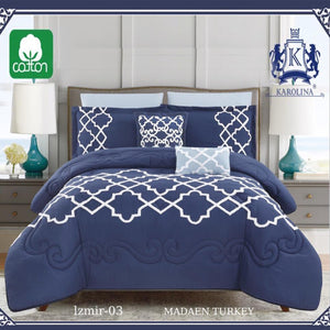 Turkey Jzmir - 03 Karolina 10 Piece Comforter Bedding with sheet and Decorative Pillow Shams | Made in Turkey Jzmir -03