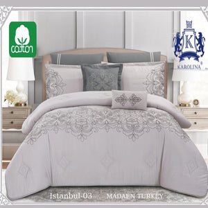 Turkey Istanbul - 03 Karolina 10 Piece Comforter Bedding with sheet and Decorative Pillow Shams | Made in Turkey Istanbul - 03
