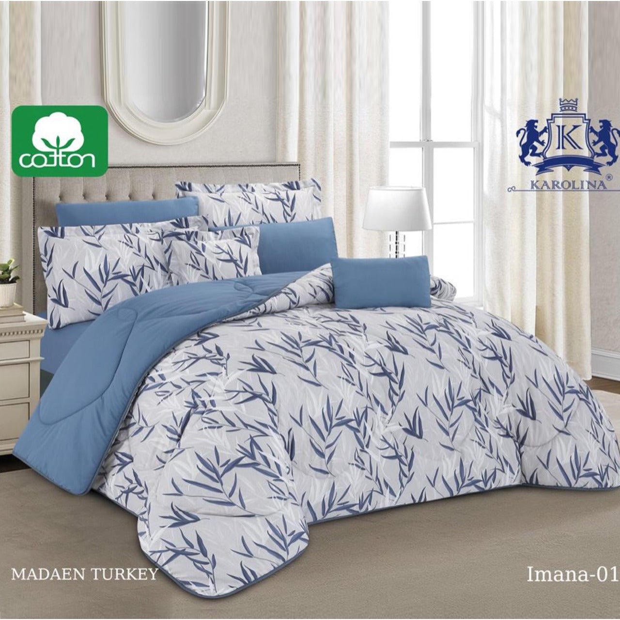 10 Piece Comforter Bedding With Sheet and Decorative Pillow Shams | Made in Turkey Imana-01 Zaappy