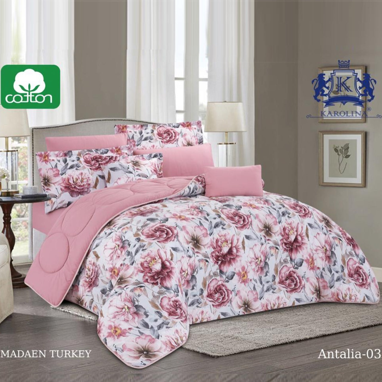 10 Piece Comforter Bedding With Sheet and Decorative Pillow Shams | Made in Turkey Antalia-03 Zaappy