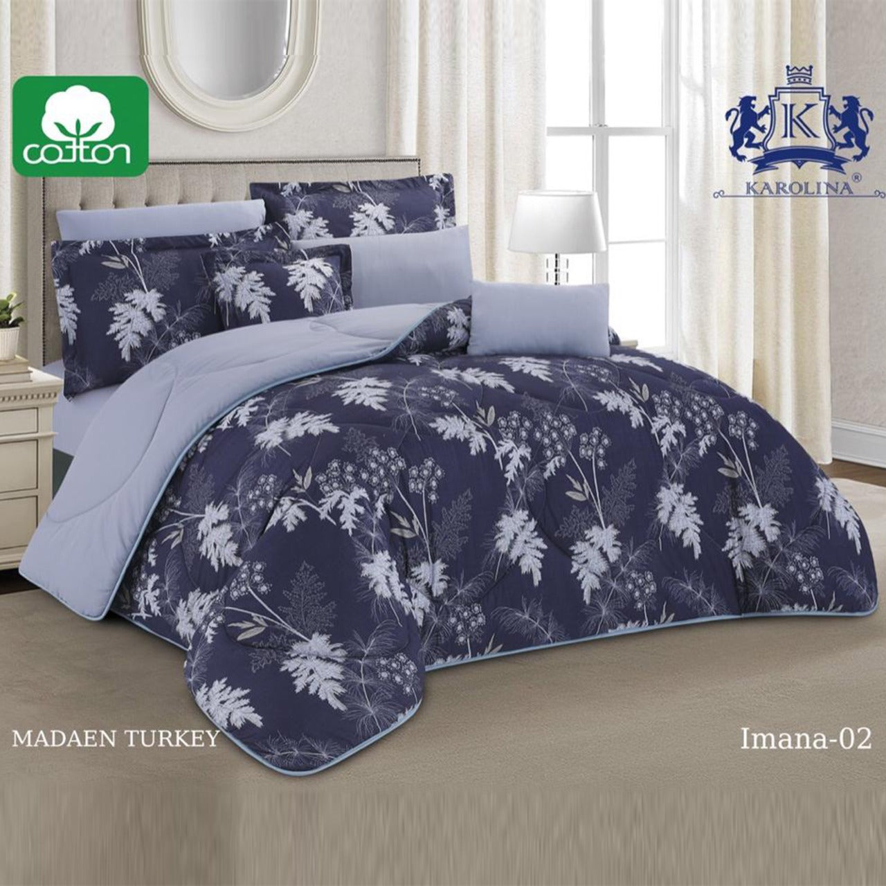 10 Piece Comforter Bedding With Sheet and Decorative Pillow Shams | Made in Turkey Imana-02 Zaappy