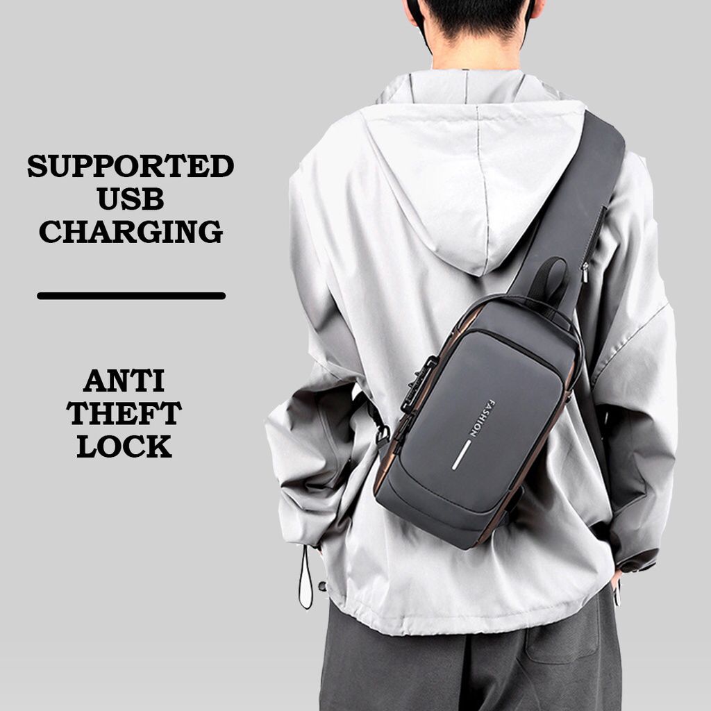 Anti-theft USB Shoulder Bag | Cross Body Chest Bag | Buy 1 Get 1 Free Zaappy