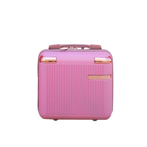 4 Pcs Set 7” 20” 24” 28 Inches Luxury ABS Pink Lightweight Luggage Bag With Double Spinner Wheel