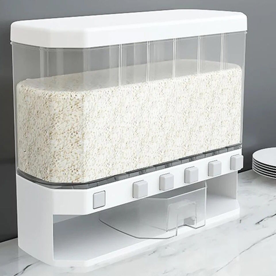Dry Food Dispenser Wall Mounted Cereal Dispenser Rice Storage Box