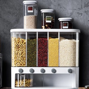 Dry Food Dispenser Wall Mounted Cereal Dispenser Rice Storage Box