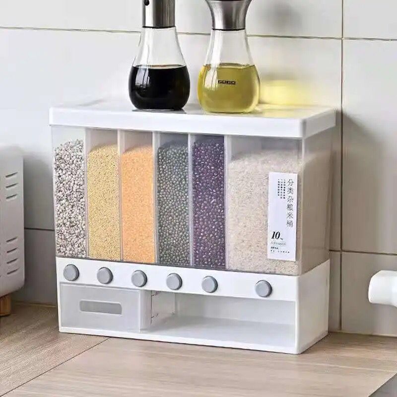 Dry Food Dispenser Wall Mounted Cereal Dispenser Rice Storage Box