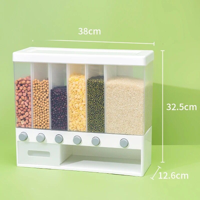 Dry Food Dispenser Wall Mounted Cereal Dispenser Rice Storage Box