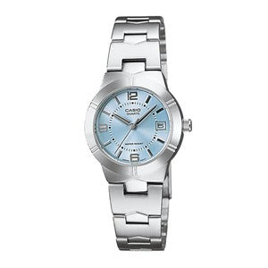 Casio Women Silver Analog Metal Strap Watch LTP-1241D-2ADF - B01