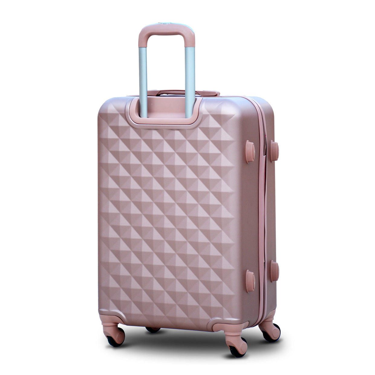 4 Piece Full Set 7" 20" 24" 28 Inches Rose Gold Diamond Cut ABS Lightweight Luggage Hard Case Spinner Wheel Trolley Bag