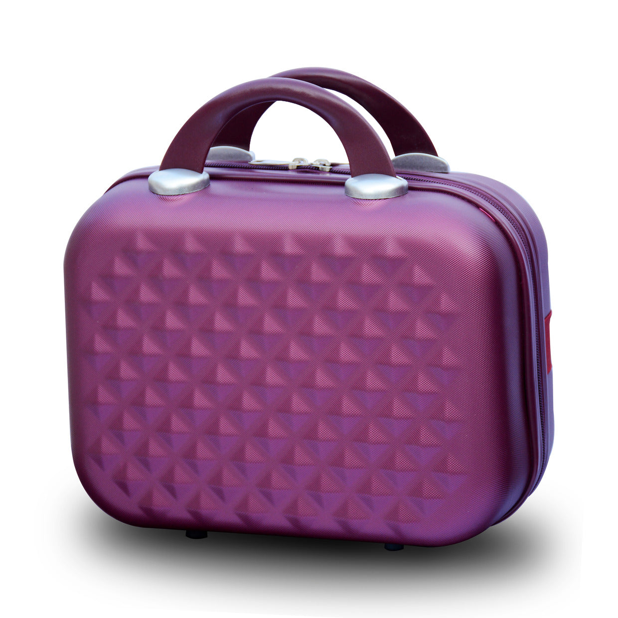 4 Piece Full Set 7" 20" 24" 28 Inches Maroon Colour Diamond Cut ABS Lightweight Beauty Case Zaappy.com