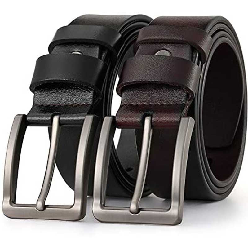 Men's Leather Belt with Classic Buckle